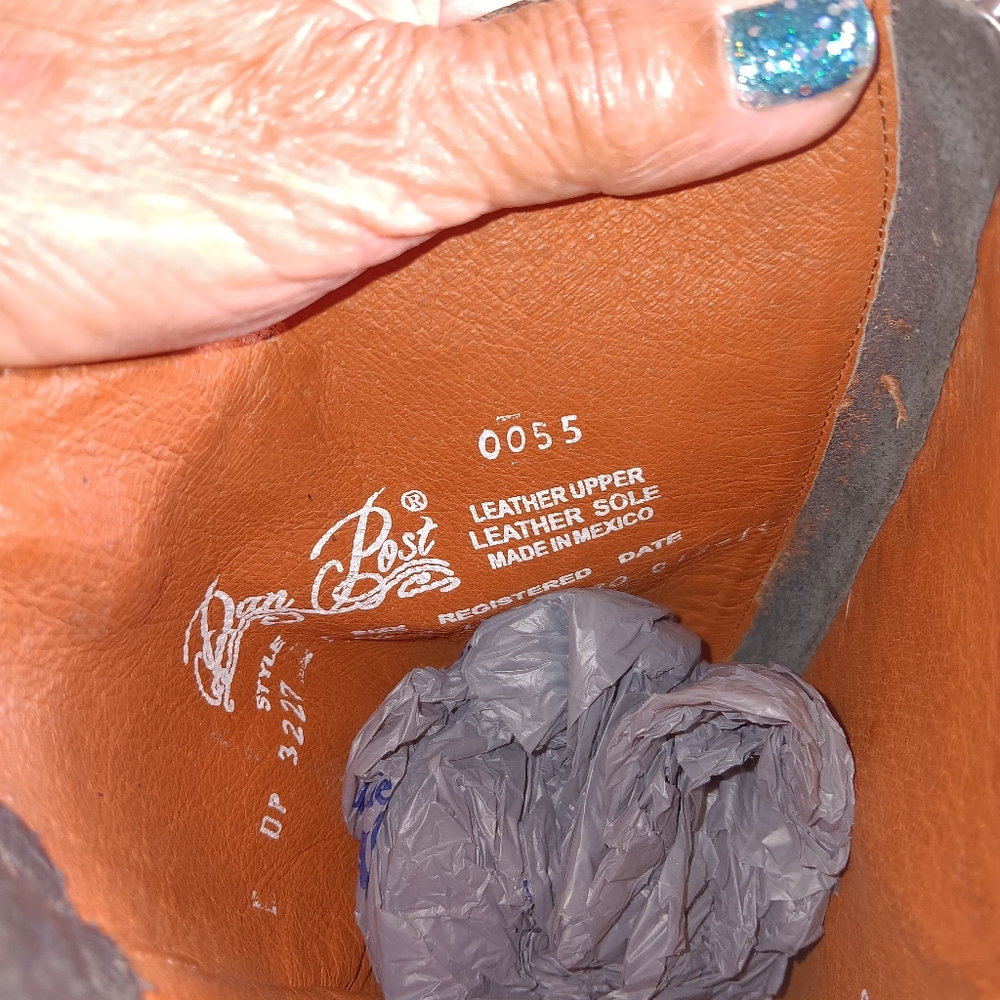 TALL BOOTS by DAN POST..studs all over..MADE IN MEXICO..ALL LEATHER